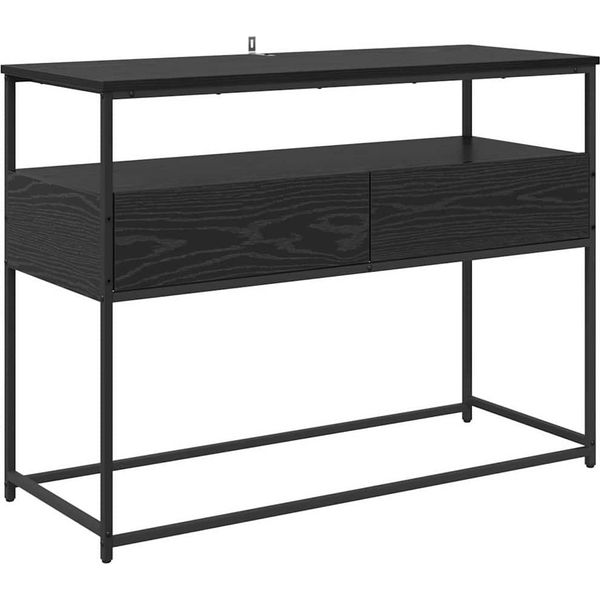 Syfax™ Tavolo Consolle Rovere Nero 100 X 40 X 75 Cm Legno Multistrato-image