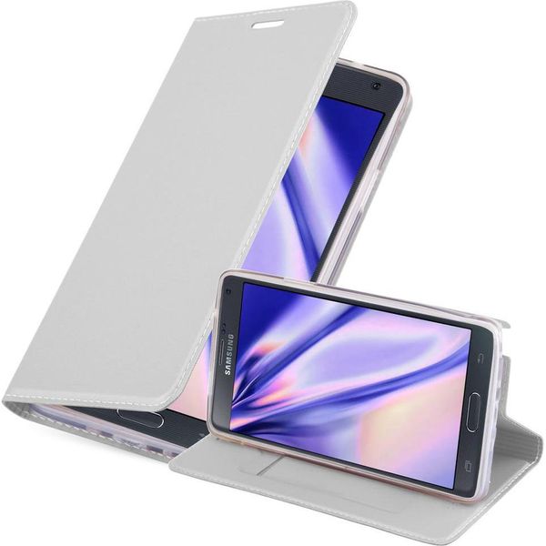 Cadorabo Custodia Per Cellulare Per Samsung Galaxy Note 4 Custodia Protettiva In Argento Cover Etui Book Case Booklet-image