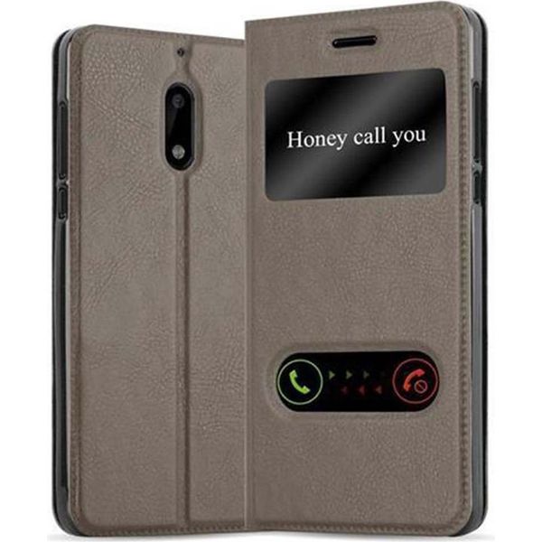 Cadorabo Custodia Protettiva Per Nokia 6 2017 Cover In Marrone Custodia Del Telefono Cellulare Custodia A Libro Custodia Cover-image