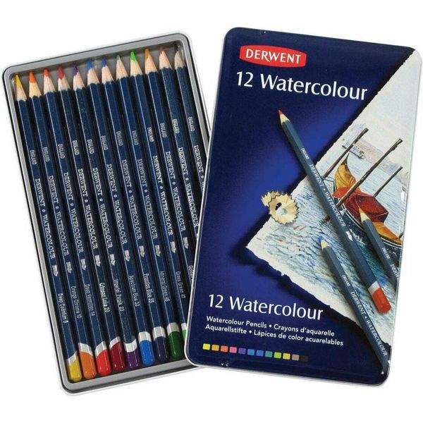 Matite Acquerellabili Derwent Matite Acquerellabili In Metallo Confezione Da 12 Colori Assortiti-image