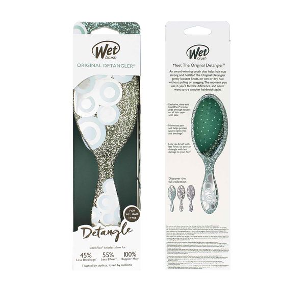 Spazzola Wet Brush Original Detangler Spazzola Per Capelli Teal Groovy Disco Setole Intelliflex Ultra Morbide 1 Pezzo-image