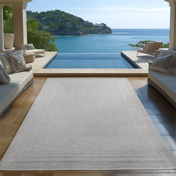 Carpetsale24 Tappeto Da Esterno Impermeabile E Resistente Ai Raggi Uv Ideale Per Cucina Balcone Terrazza Giardino Soggiorno, Dimensioni: 160X230 Cm-image