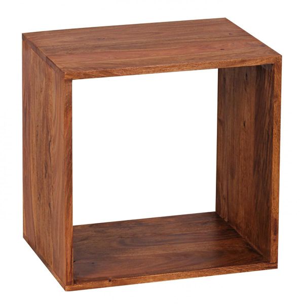 Wohnling Mensola A Cubo In Legno Massiccio Di Sheesham 43,5 X 43,5 X 33 Cm Cubo WL1.558-image