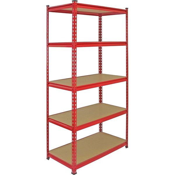 10 Z-Rax Scaffali Per Garage Scaffali Per Officina Scaffali Per Cantina Scaffali Industriali 180Cm X 90Cm Rosso-image