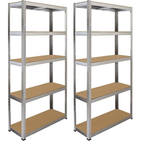 2 X Galwix Scaffalature Per Officina Scaffalature Per Magazzino Scaffalature Per Garage Scaffalature Per Lavori Pesanti-image