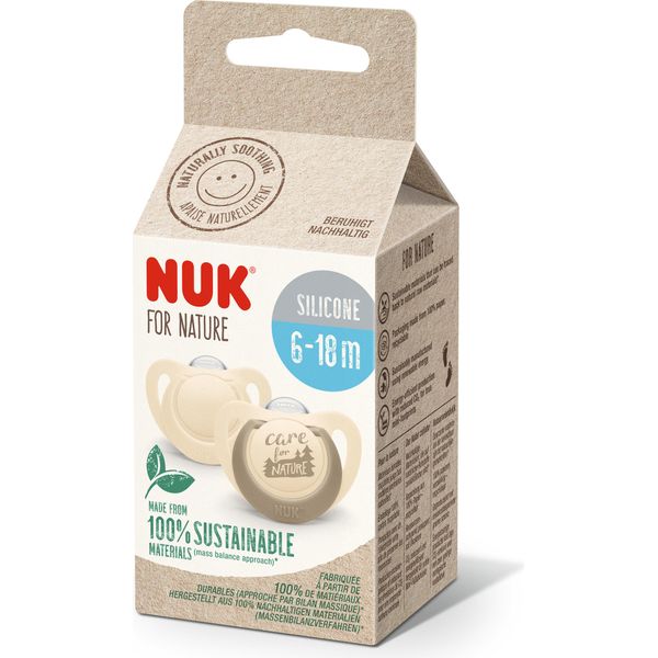 Succhietto Nuk For Nature 10176298 | Silicone Sostenibile | 6-18 Mesi | 2 Pezzi-image