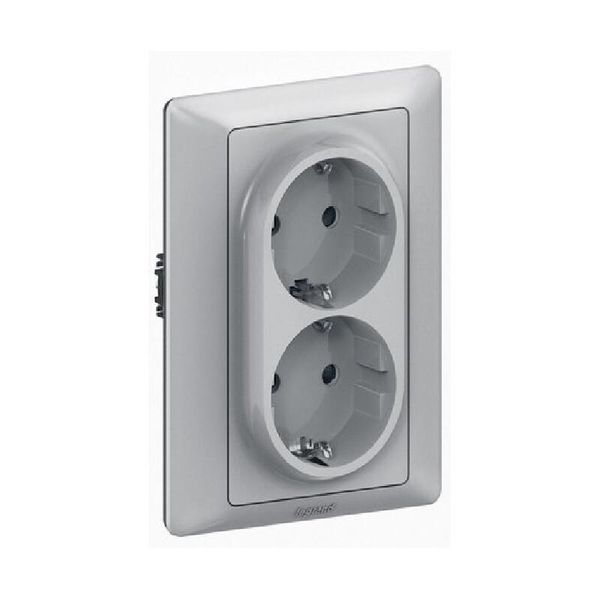 Doppio Contatto Shuko Con Protezione Per Bambini Valena Life Legrand - Alluminio-image
