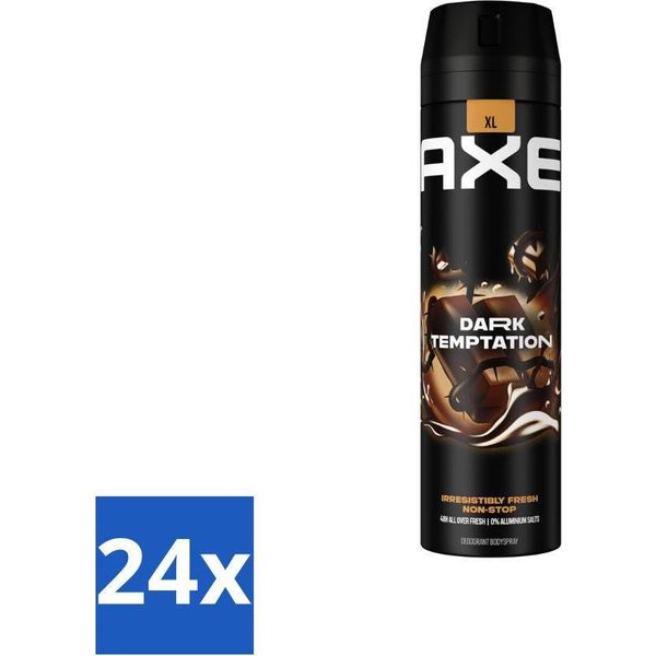 Axe - Deodorante Spray - Dark Temptation - Profumo Di Cioccolato - Freschezza Seducente - 200 Ml - Confezione Risparmio - 24 Pezzi-image