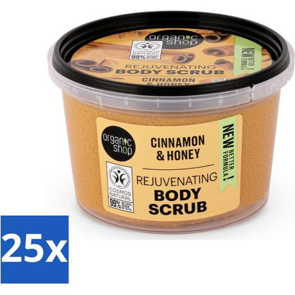 Organic Shop - Scrub Corpo Ringiovanente Alla Cannella - Esfoliante E Idratante - 250 Ml - Value Pack - 25 Pezzi-image