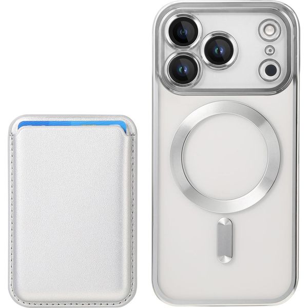Inf Custodia Magnetica Argento Per Iphone 17 Con Porta Carte Magsafe-image