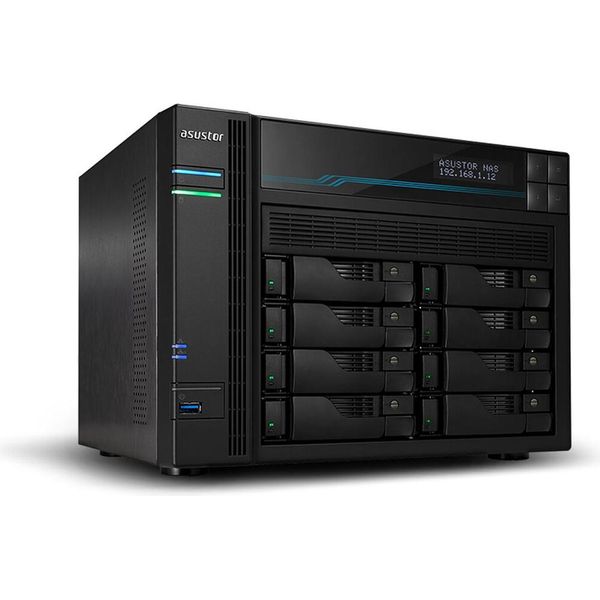Asustor Lockerstor 10 AS6510T Nas Tower Intel Atom® C3538 8 Gb DDR4 0 Tb Adm Nero-image