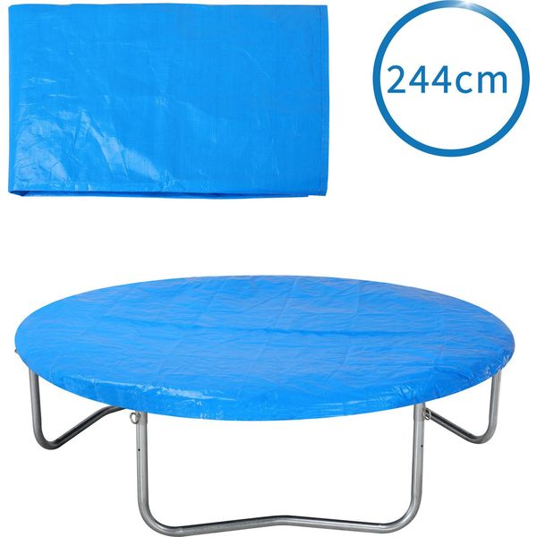 Monzana Copertura Per Trampolino Ø 244 Cm Blu Antistrappo Resistente Ai Raggi Uv Ed Alle Intemperie Telo Protettivo-image