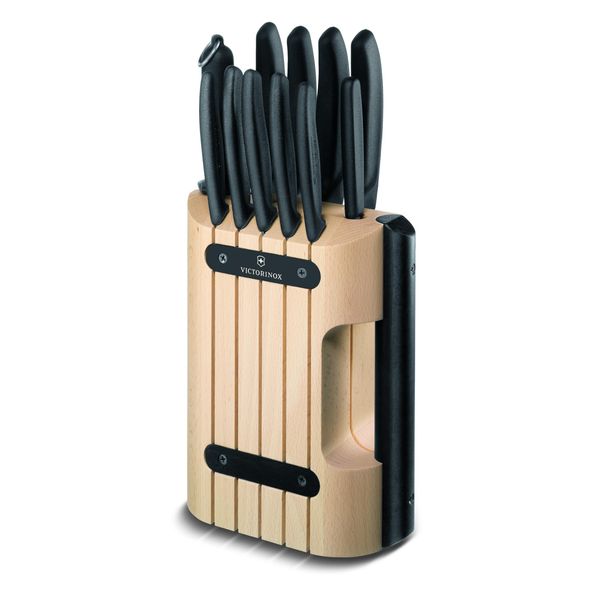 Swiss Classic, Ceppo Per Coltelli, Legno Di Faggio, 12 Pezzi, Nero-image