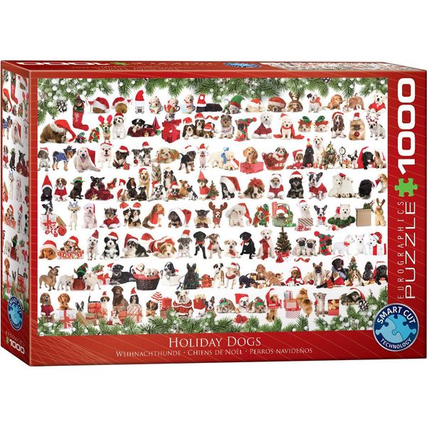 Puzzle Da 1000 Pezzi - Puzzle - Gioia Natalizia Con Cani + Cornice In Alluminio Per Puzzle Da 1000 Pezzi-image