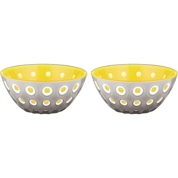 Guzzini Set Di 2 Ciotole Le Murrine Grigio-Bianco-Giallo D Circa 12,5 Cm-image