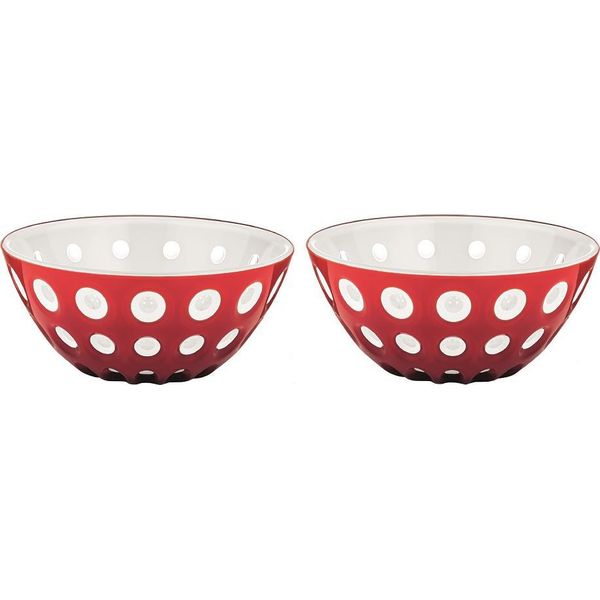 Guzzini Set Di 2 Ciotole Le Murrine Rosso-Bianco, D Circa 12,5 Cm-image