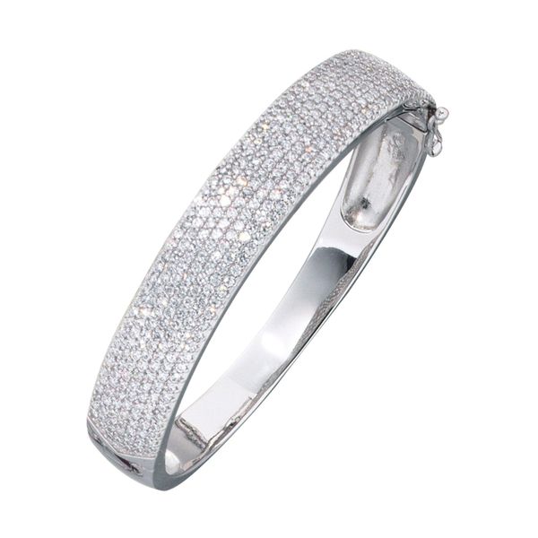 Armreif Jobo, Silber (Silber 925), ArmbäNder, Damen, Silber 925 (Sterlingsilber), Armreif, 925 Silber Mit 359 Zirkonia-image
