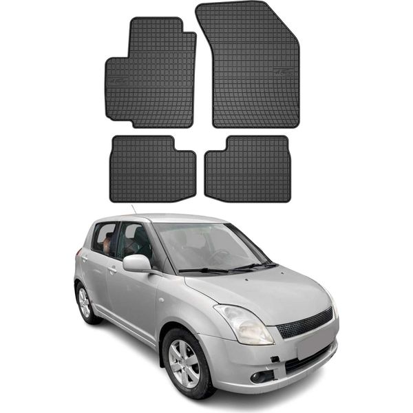 2005-2010 Suzuki Swift Tappetini Tpe Nero 4 Pz-image
