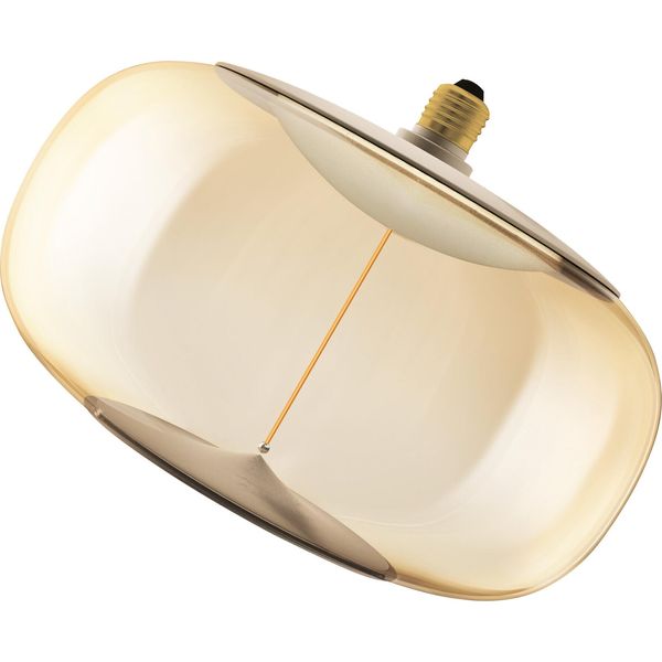 Osram Vintage 1906 Big Elipse è Una Lampada Led Dimmerabile In Plastica Con Filamento Ellittico. Offre 12 W Per 500 Lm, Attacco E27, Design Ambrato, Diametro 300 Mm, Cri 80, 1800 K.-image