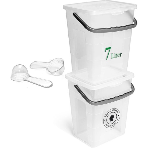 Novaliv 2X Contenitore Per Detersivi Con Coperchio 7 Litri Trasparente E Cucchiaio Dosatore 23,5 X 18 X 26,5 Cm Contenitore Per Detersivo Con Maniglia Contenitore Per Detersivo Contenitore Per Detersivo-image