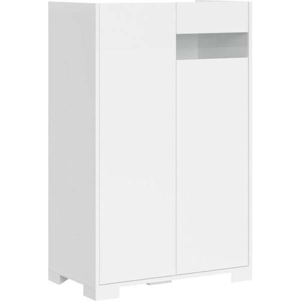 Itamoby - Credenza Alta 2 Ante 70X35X110 Cm Riflesso Bianco Lucido-image