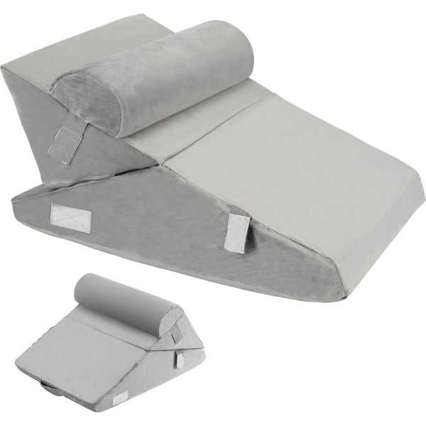Cuscino Da Lettura Bettizia Cuscino Schiena Per Letto E Divano Cuscino Relax Cuscino Collo Con Rivestimento Sfoderabile Lavabile Cuscino Gambe In Memory Foam Cuscino Relax Letto Grigio-image