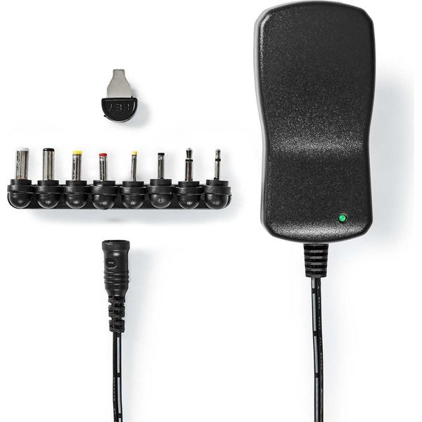 Adattatore Universale | 18 W | 3 - 12 V Dc | 1,10 M | 1,5 A | 8 Spine | Svart-image