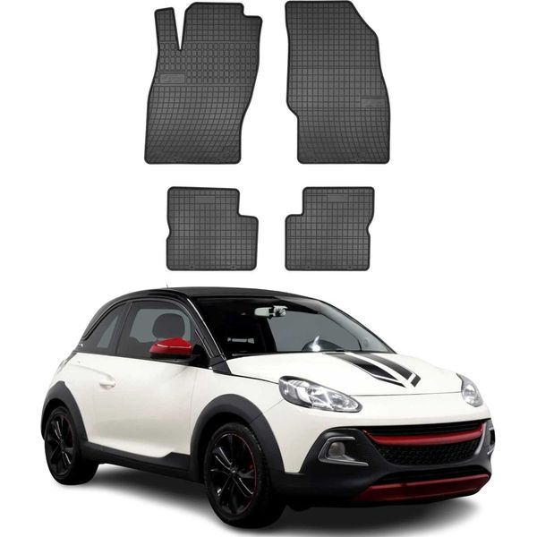 2012-2019 Opel Adam Tappetini In Gomma Nera 4 Pz-image