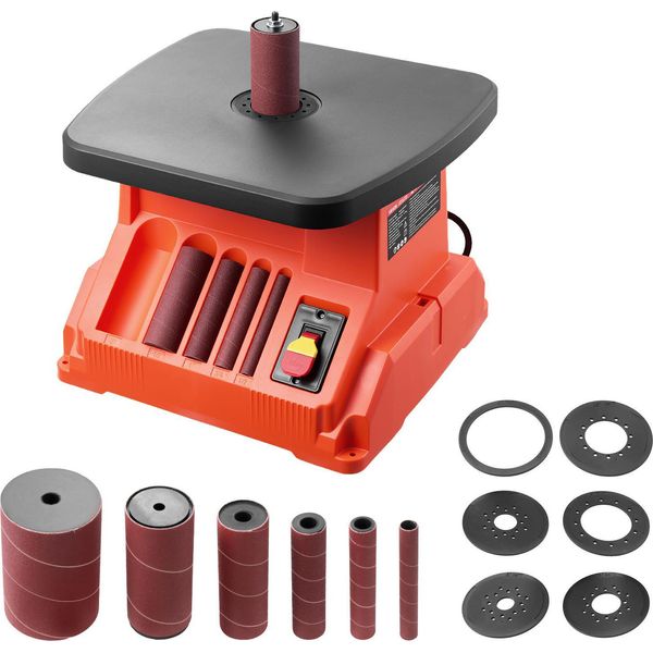 Levigatrice A Mandrino Oscillante Vevor, Levigatrice A Mandrino A 2000 Giri/Min. Con 6 Bussole (12,7-76,2 Mm), Corsa 16 Mm E Tavolo Da Lavoro Largo 390X415 Mm Per La Finitura Di Mobili, L'artigianato E La Lavorazione Del Legno-image