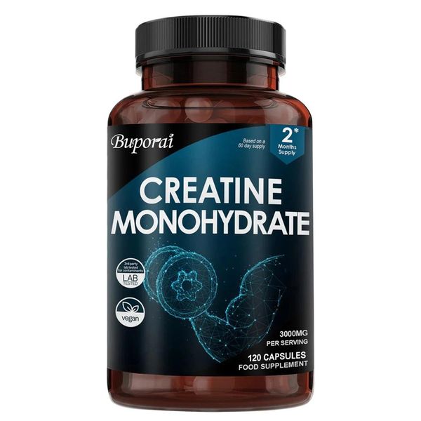 Creatina Monoidrato 3000Mg (120 Capsule) Integratore Alimentare, Energia, Forza, Muscoli, Salute Muscolare-image