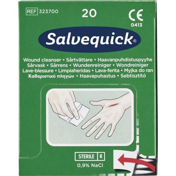 Cederroth 323700 Cederroth Salvequick Salviette Detergenti Per Ferite, Confezione Da 20 Pezzi-image