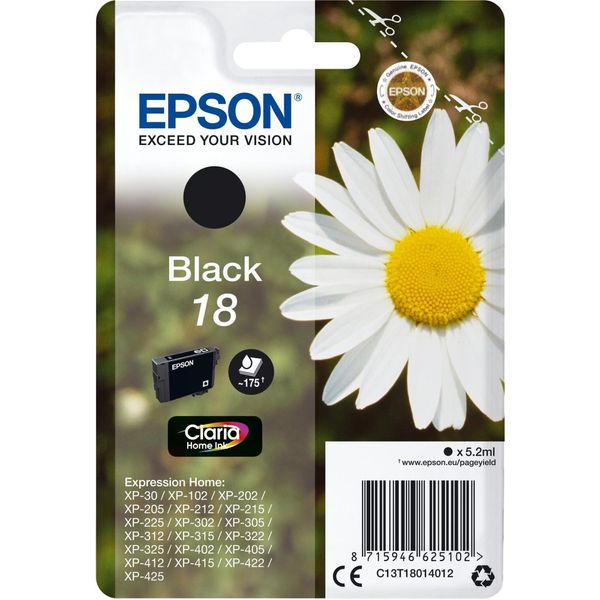 Epson Daisy C13T18014022 Cartuccia Margherita Originale Nero-image
