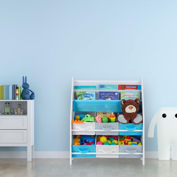 Scaffale Per Bambini Relaxdays Con 6 Scatole E 2 Scomparti Appesi-image