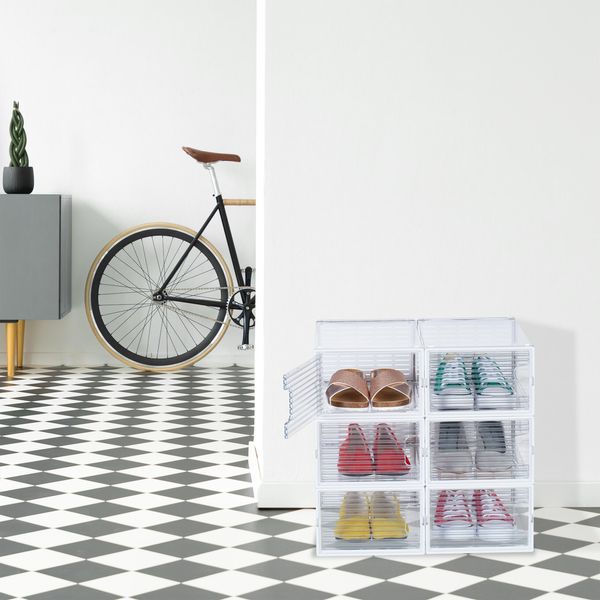 Set Relaxdays Di 6 Scatole Per Scarpe Completamente Trasparenti-image