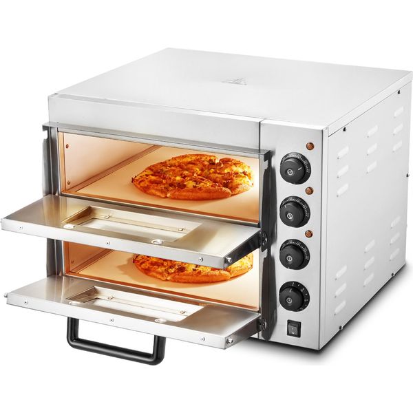 Succebuy Forno Commerciale Avanzato Per Pizza Da Banco - 16" Doppio Piano, Acciaio Inox, Forno Elettrico Delight"-image