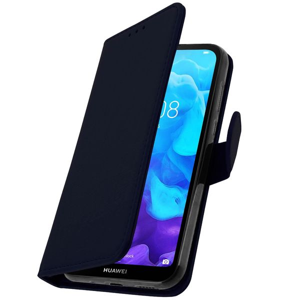 Avizar, Custodia Huawei Y5 2019 In Pelle Chesterfield Con Funzione Supporto, Blu Scuro-image
