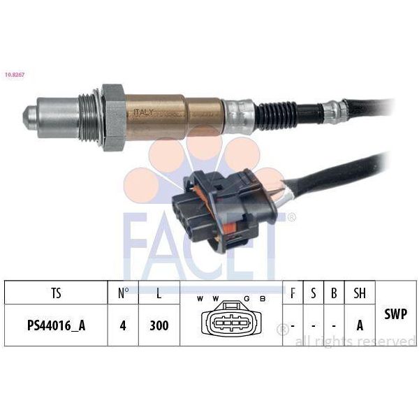Sonda Lambda Facet Per Opel Corsa D Hatchback (S07) Sonda Planare Riscaldata 300 Mm 10.8267-image