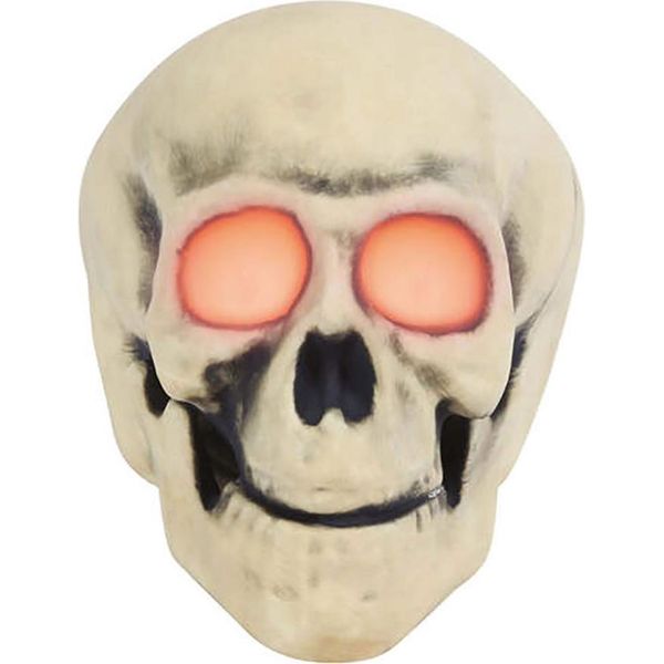 Scheletro Teschio Spaventoso Decorazione Halloween Party Prop Horror Realistico Teschio Figura Atmosfera Inquietante Spettrale Accessori Scenario Cimitero, Colore: Beige-image