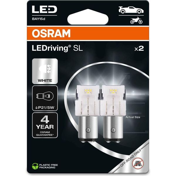 Osram Ledriving Sl P21/5W Bianco Freddo 6000K 12V Due Pezzi In Una Confezione-image