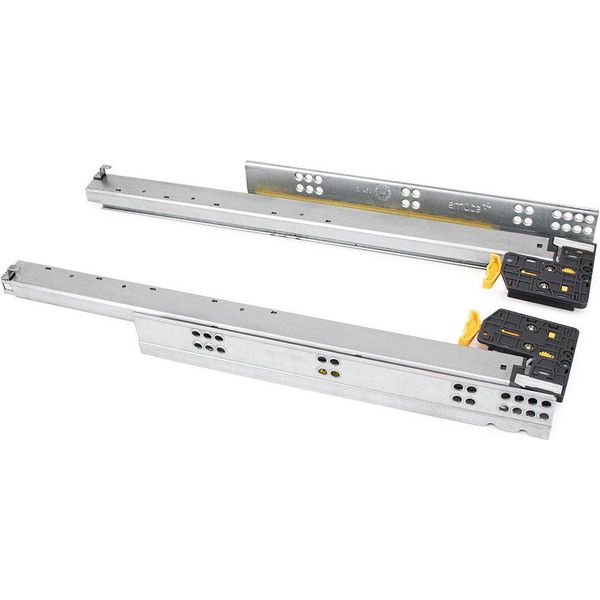 Emuca Silver Runners Per Guide Ad Estrazione Totale Con Chiusura Morbida E Funzione A Scatto Argento Argento Taglia Unica-image
