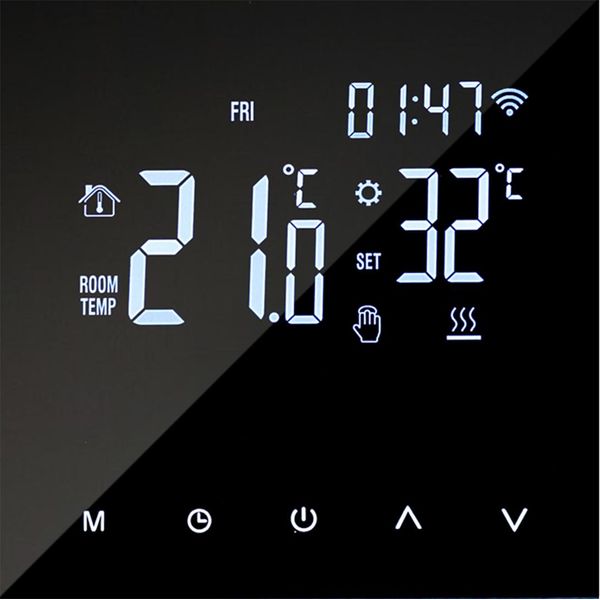 Termostato Di Riscaldamento Intelligente Wifi, Termoregolatore Digitale, Controllo App, Lcd Touchscreen, Programmabile Settimanalmente, Per Caldaie Ad Acqua A Pavimento E A Gas-image