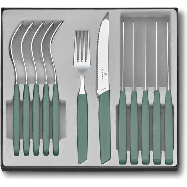 Victorinox Swiss Modern Set Di Posate 12 Pezzi Verde Salvia-image