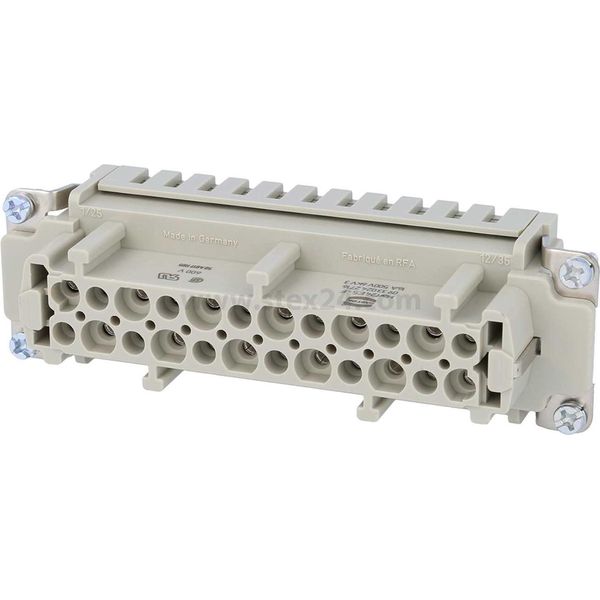 09330242716 Harting Han 24ES Inserto Per Presa (F) Con Morsetto A Gabbia, 24 Pin+Pe 500V, 16A - 1 Pezzo-image