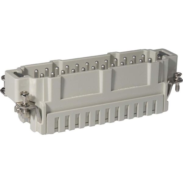 09330242626 Harting Han 24ES Inserto A Pin (M) Collegamento A Morsetto A Gabbia, 24 Pin+Pe 500V, 16A - 1 Pezzo-image