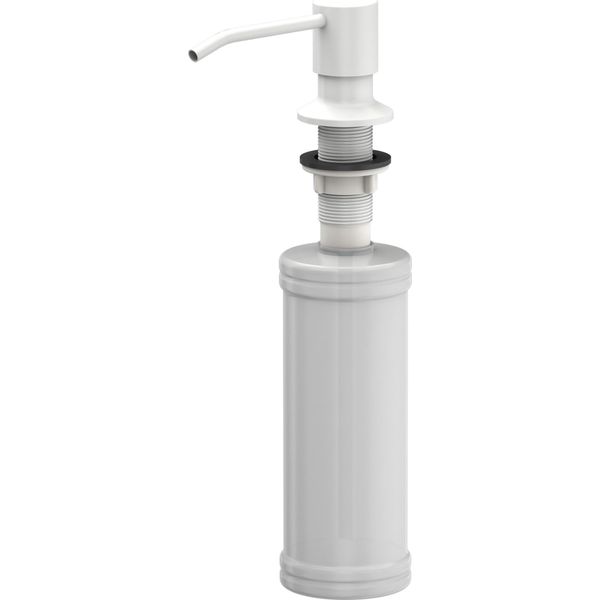 Quadron Dispenser Sapone Bianco Mat 350Ml Dispenser Liquido Per Lavastoviglie, Dispenser Sapone Ricaricabile In Metallo, Dispenser Adatto Per Cucina, Sapone Per Mani, Shampoo-image