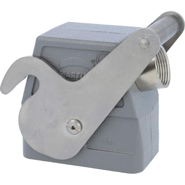 09300100581 Harting Han 10B Custodia Per Passacavo Alta, 1X Uscita Cavo Laterale PG16, Con 1 Staffa Centrale PG16 Attacco A Vite-image