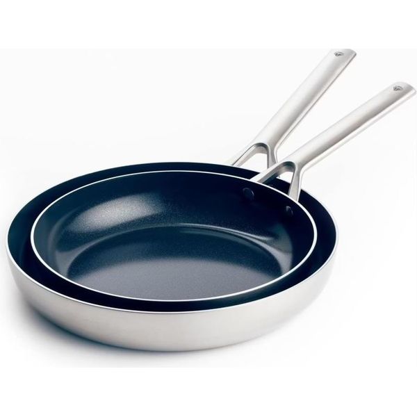 Blue Diamond Set Di Padelle Blue Diamond - 2 Pezzi - Antiaderenti - Ø24 E Ø26 Cm - Acciaio Inox-image