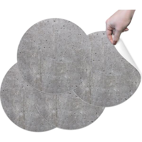Hubdeco Tovagliette Protettive Durevoli Per Il Tavolo Da Pranzo - Set Di 4 Tovagliette In Vinile Lavabili - Tovagliette Per La Cucina - Tovaglietta - Tovagliette Lavabili - 36 X 36 Cm - Marmo-image