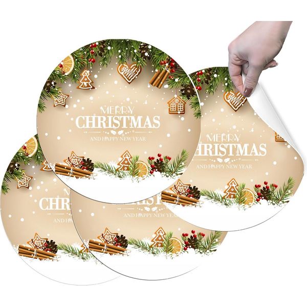 Hubdeco Tovagliette Protettive Durevoli Per Il Tavolo Da Pranzo - Set Di 4 Tovagliette Lavabili In Vinile - Tovagliette Per La Cucina - Tovaglietta - Tovagliette Lavabili - 36 X 36 Cm - Natale Moderno Morbido-image