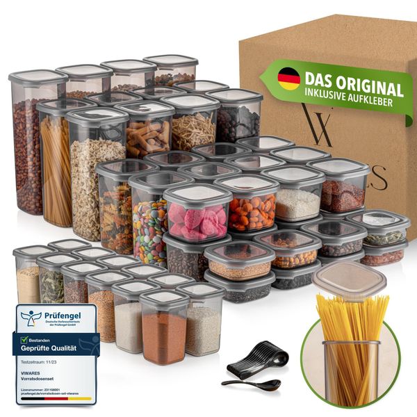 Viwares Barattoli Per La Conservazione Con Coperchio Ermetico, Set Di 48 Contenitori Per La Conservazione Senza Bpa, Barattolo Per La Conservazione Della Farina Di Cereali In Cucina, Pratico Organizzatore Per La Cucina, Contenitori Per La Conservazione Degli Alimenti-image